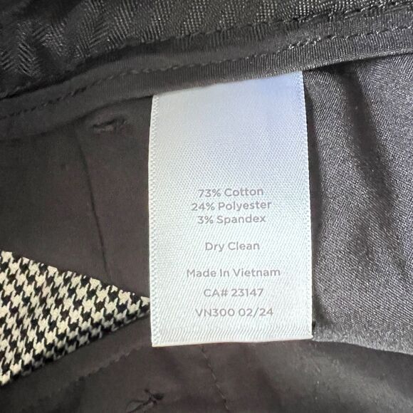 Talbots Hampshire Ankle Pants Size 16P Petite Houndstooth Black/White - Picture 6 of 9